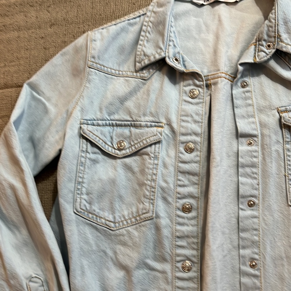 Zara Denim Button Down Blouse - Picture 3 of 5